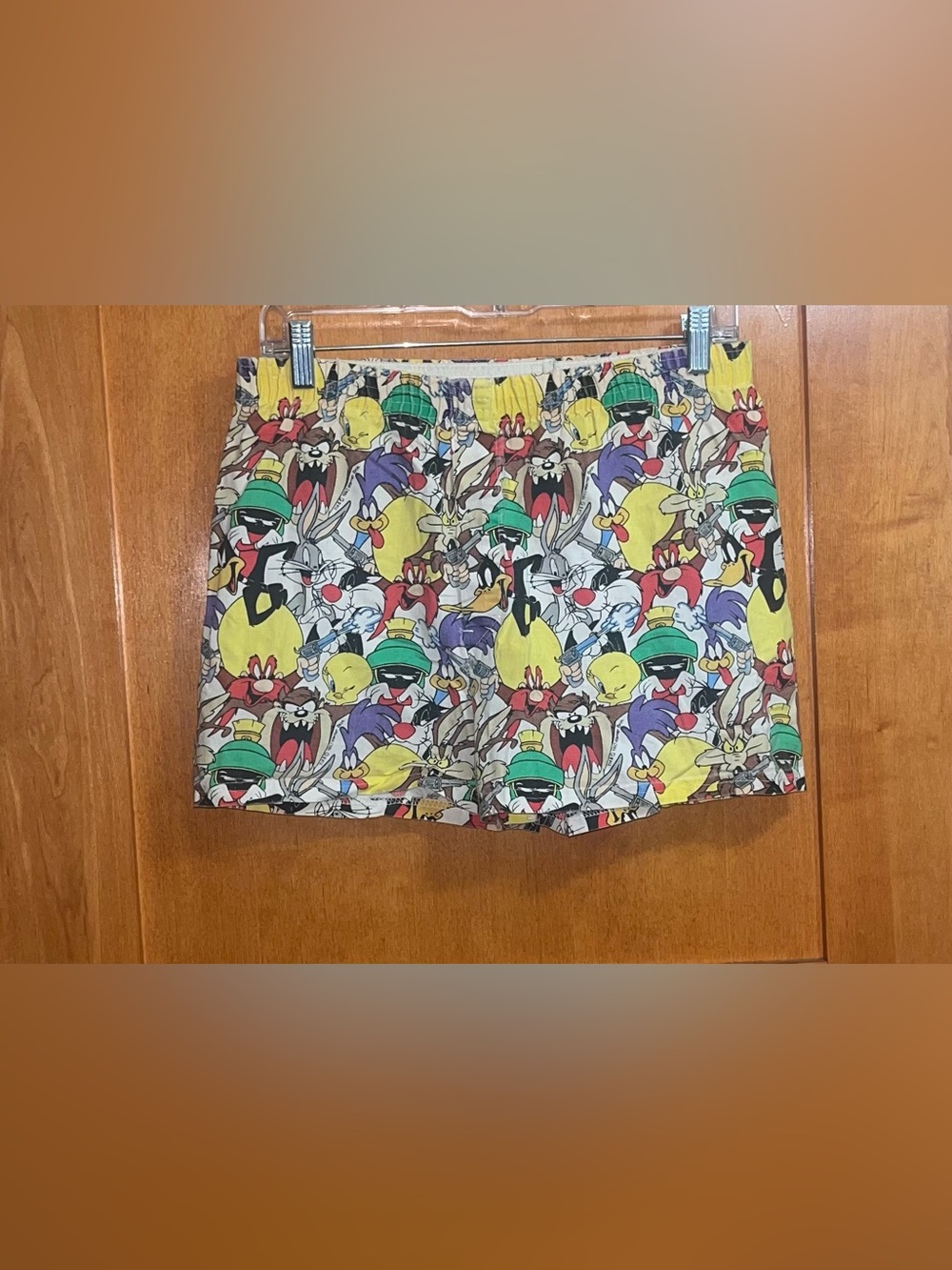 Vintage 90s Looney Tunes Men’s Over Print Boxer Shorts Size Large USA Too Cool